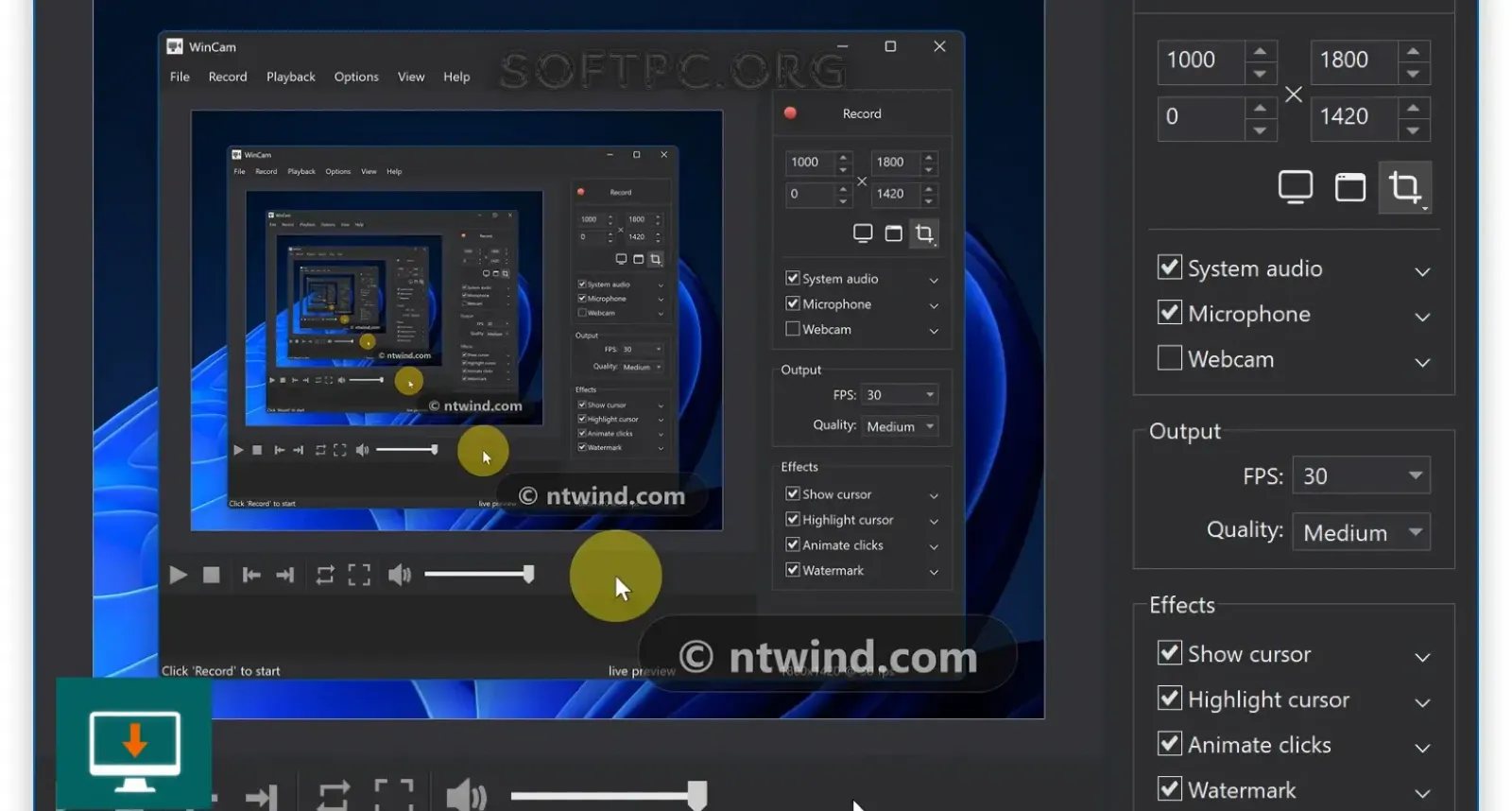 WinCam Download para gravar a tela do PC