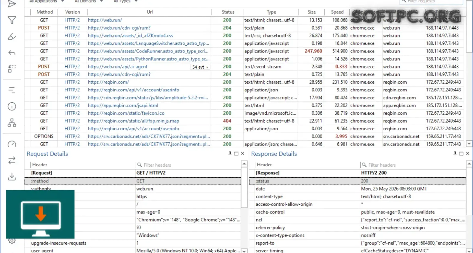 HTTP Debugger Pro para capturar tráfego HTTP e HTTPS