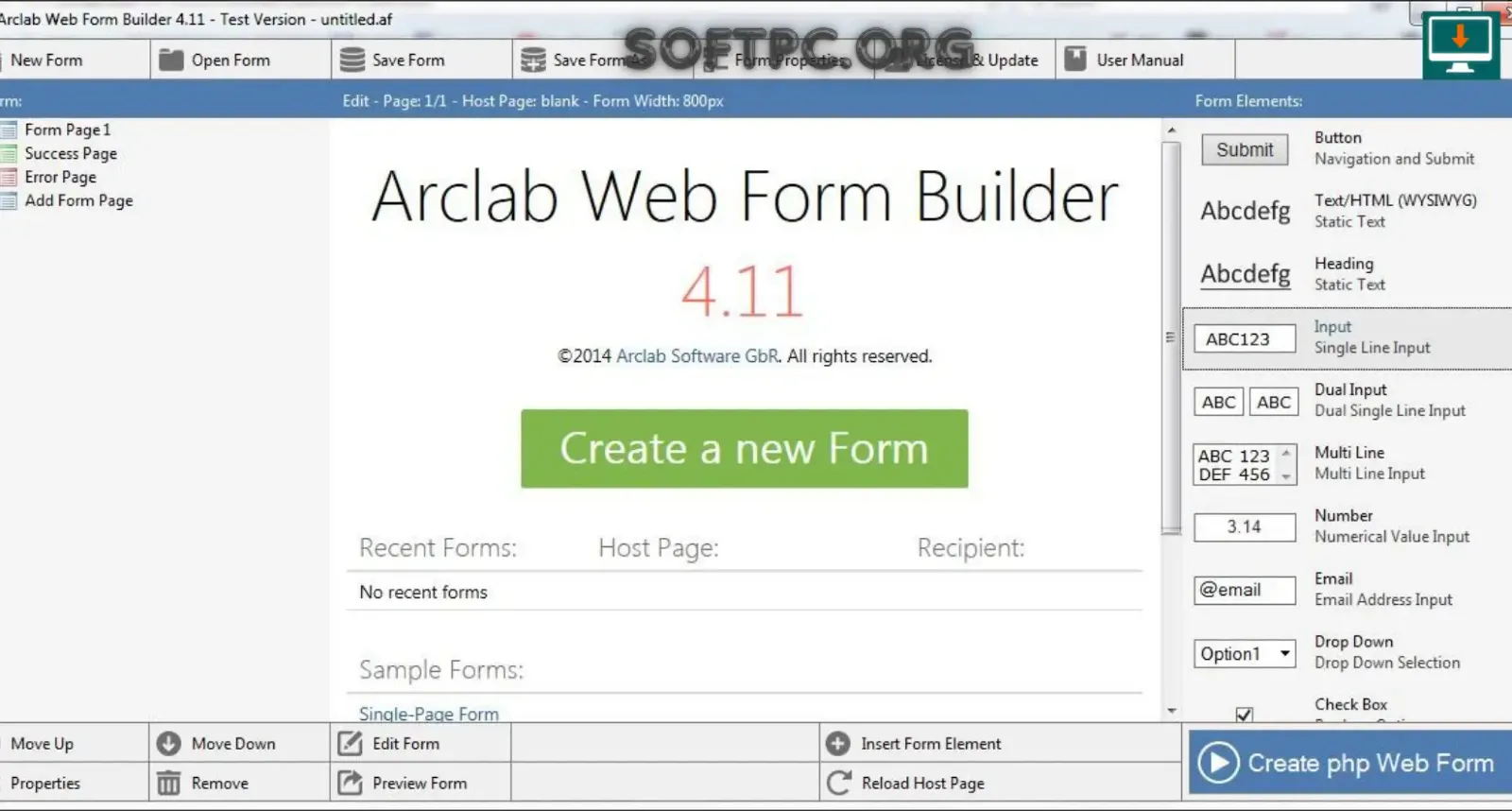 Arclab Web Form Builder para criar formulários web