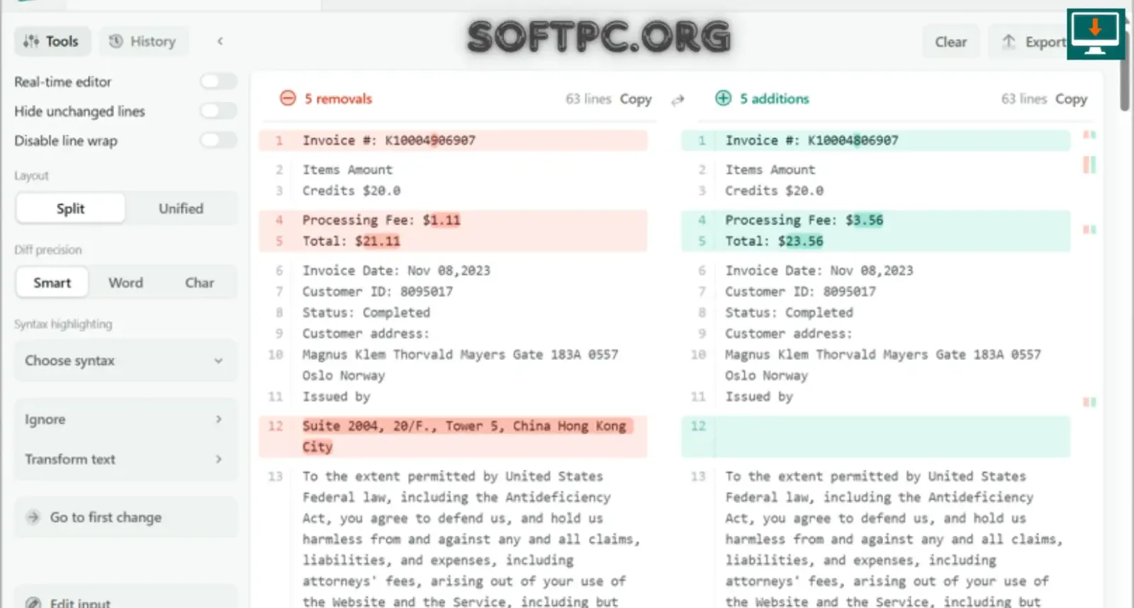 como usar o Diffchecker para comparar textos