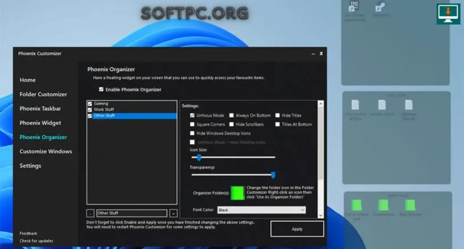 como usar o Phoenix Customizer no Windows