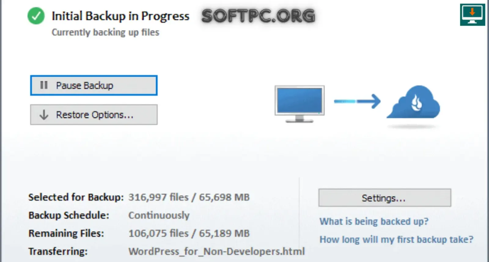 como usar Personal Backup para salvar arquivos e pastas