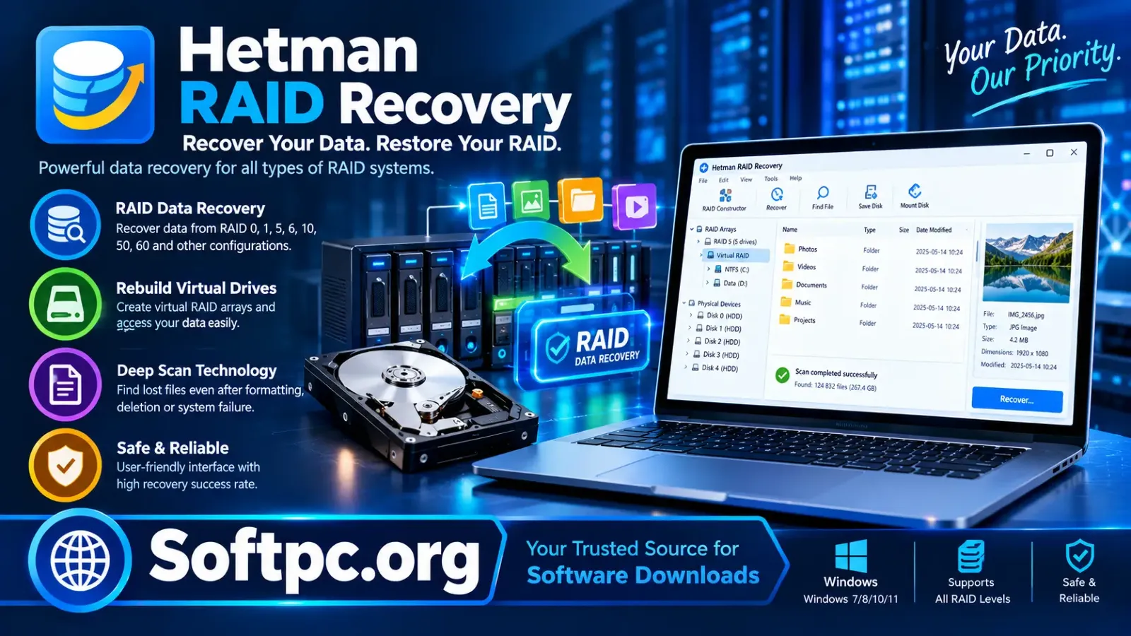 Hetman RAID Recovery Download grátis para Windows 10 e Windows 11