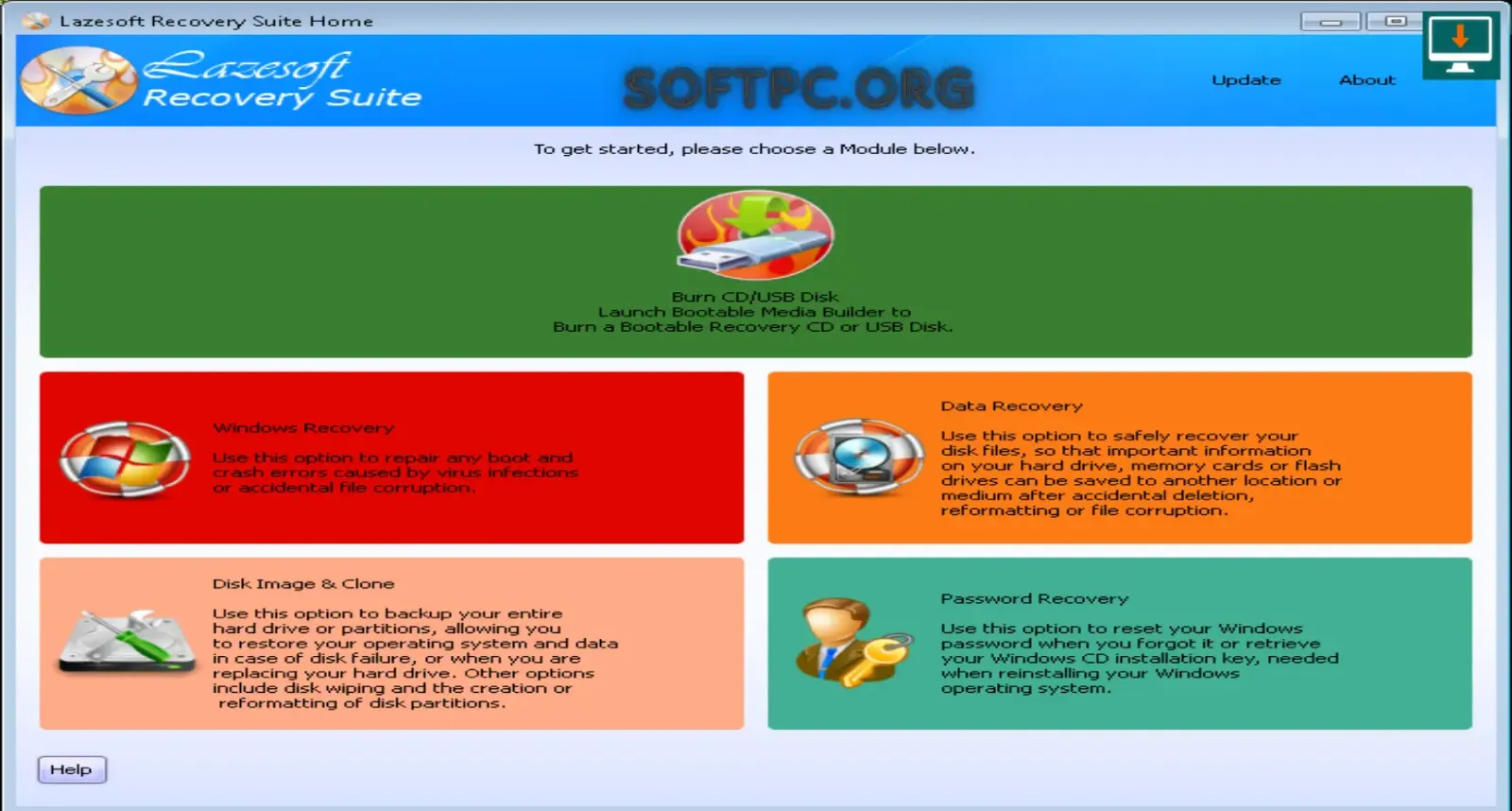 Lazesoft Recovery Suite grátis para Windows