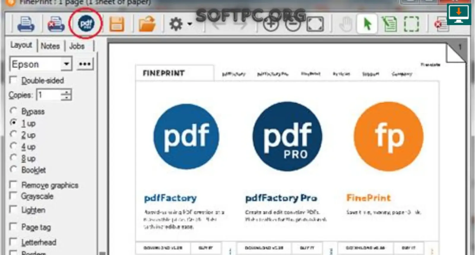 pdfFactory Pro para criar arquivos PDF