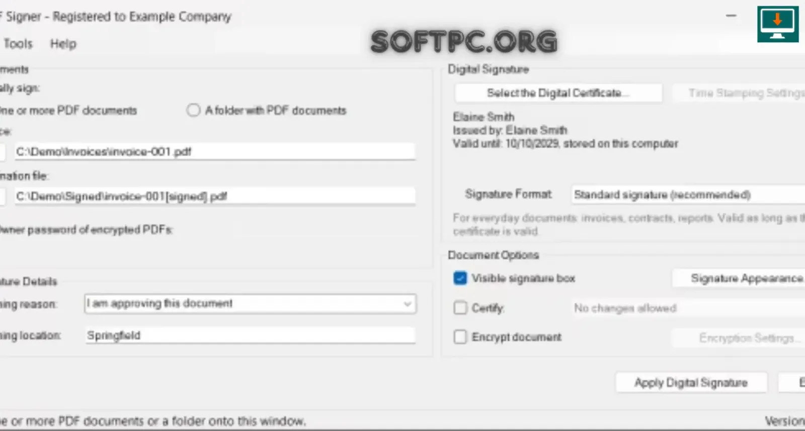 SC Secure Soft PDF Signer para assinar documentos PDF com certificado digital