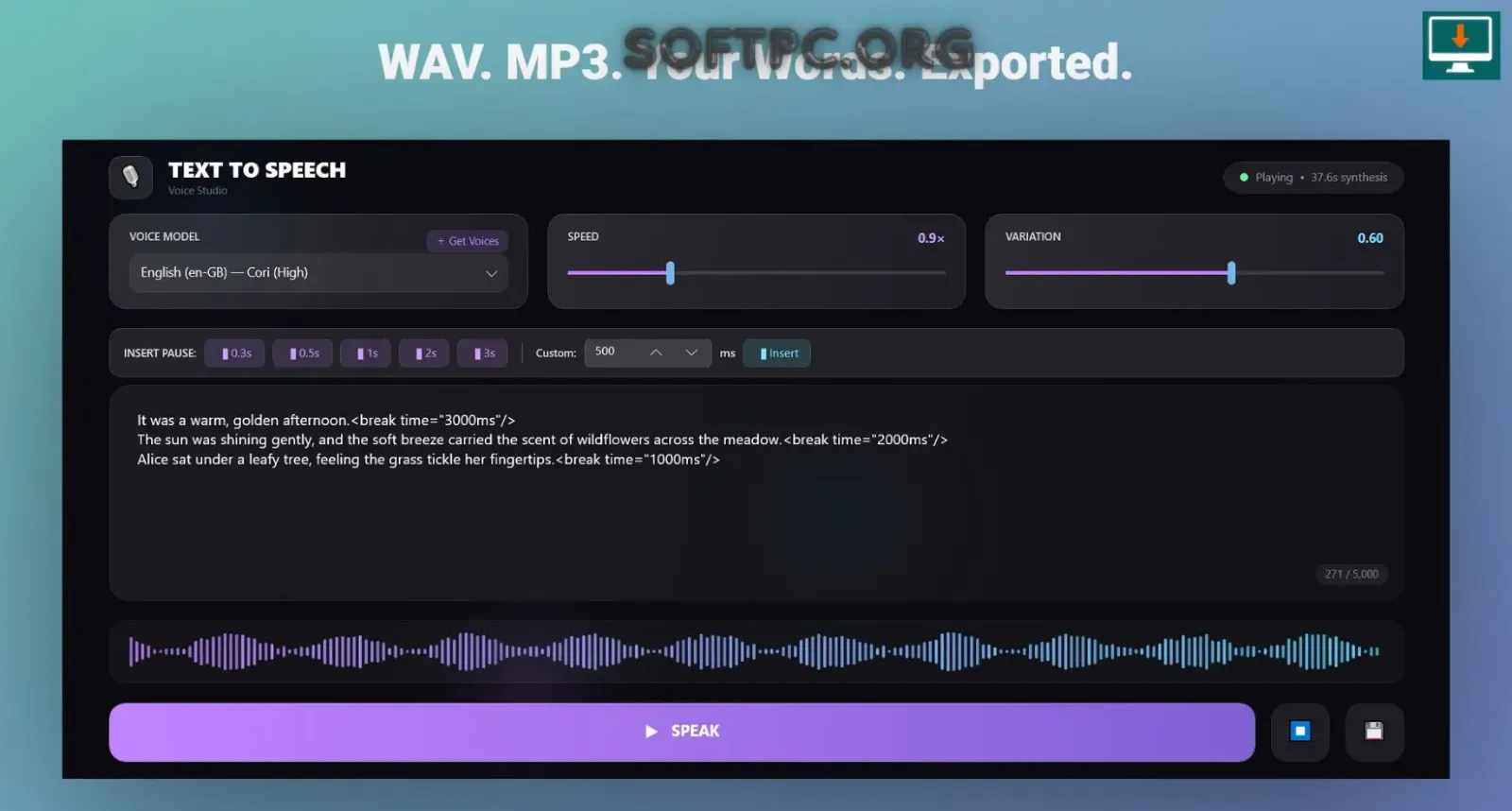 Text to Speech Studio Offline para Windows 11