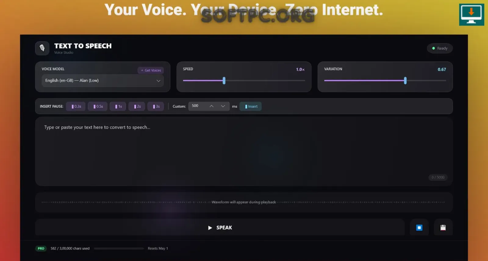 Text to Speech Studio Offline texto em voz