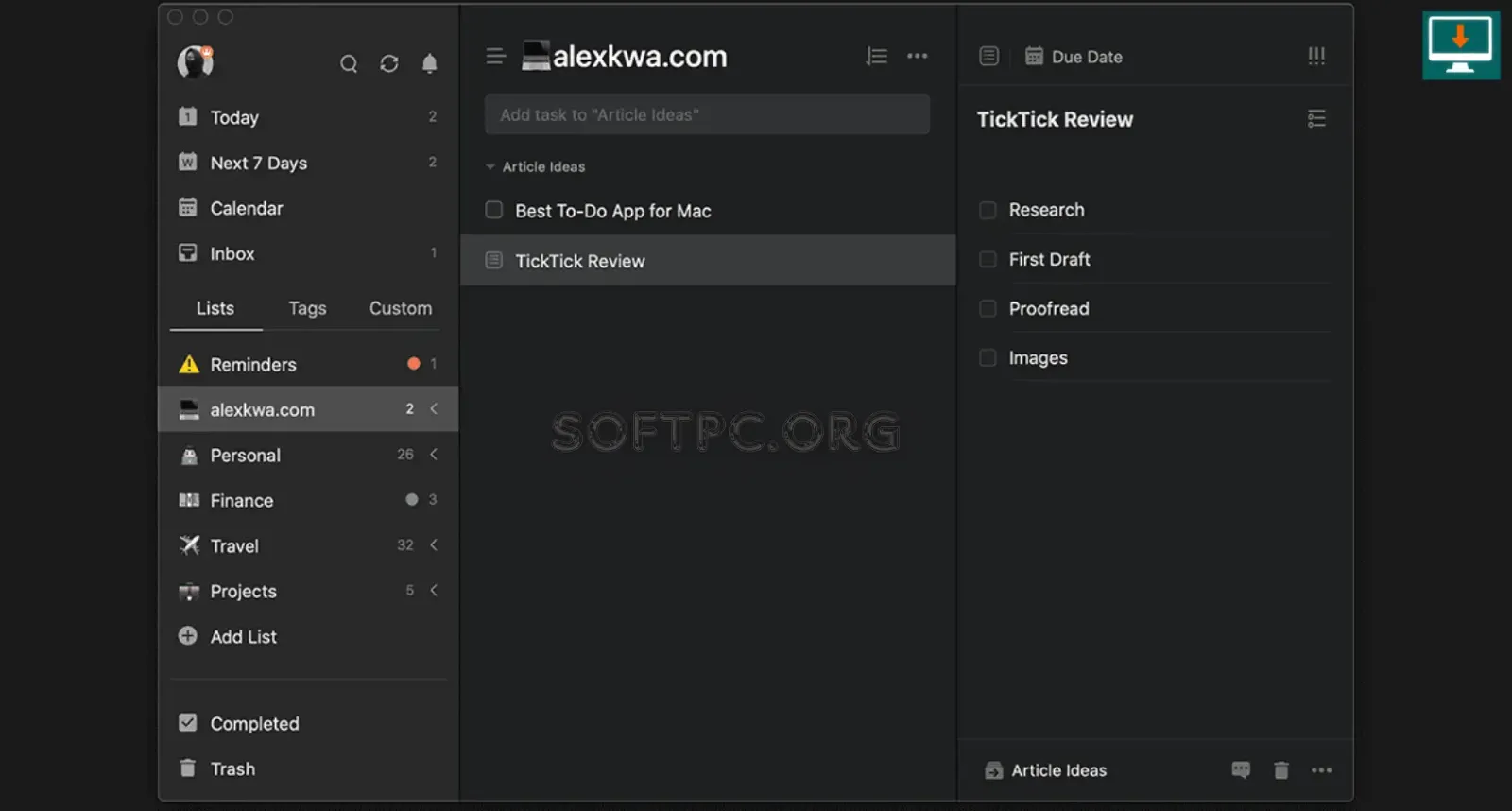 TickTick Premium Download para PC