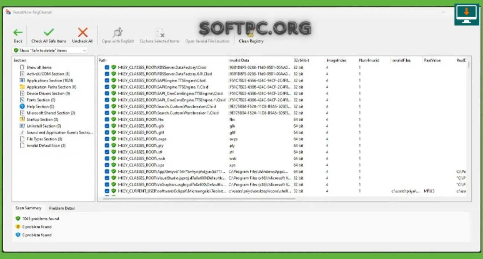 TweakNow RegCleaner grátis para Windows 10